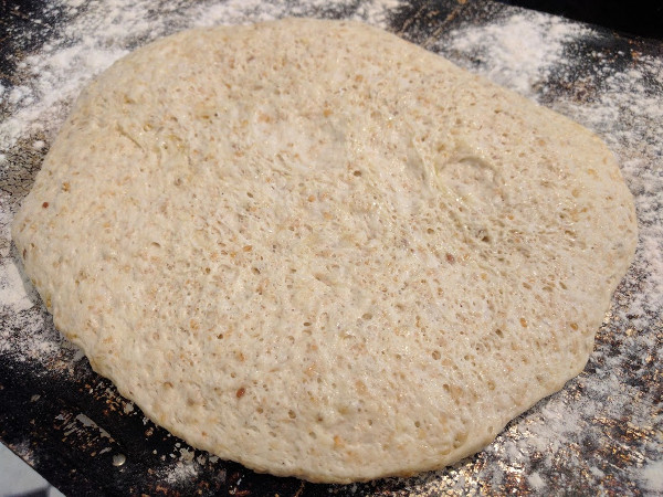 Pizza dough ready to spread