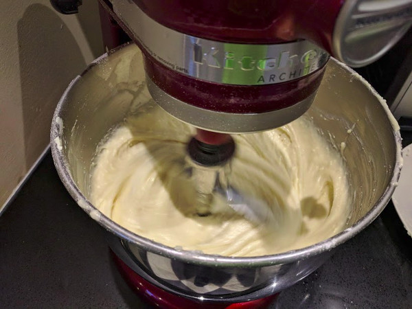 Blending in the stand mixer
